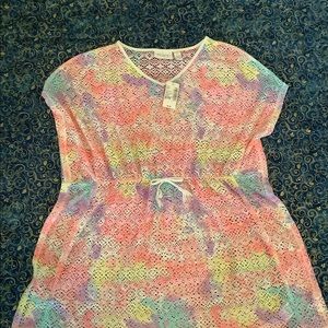 Multi color tie dye cover up